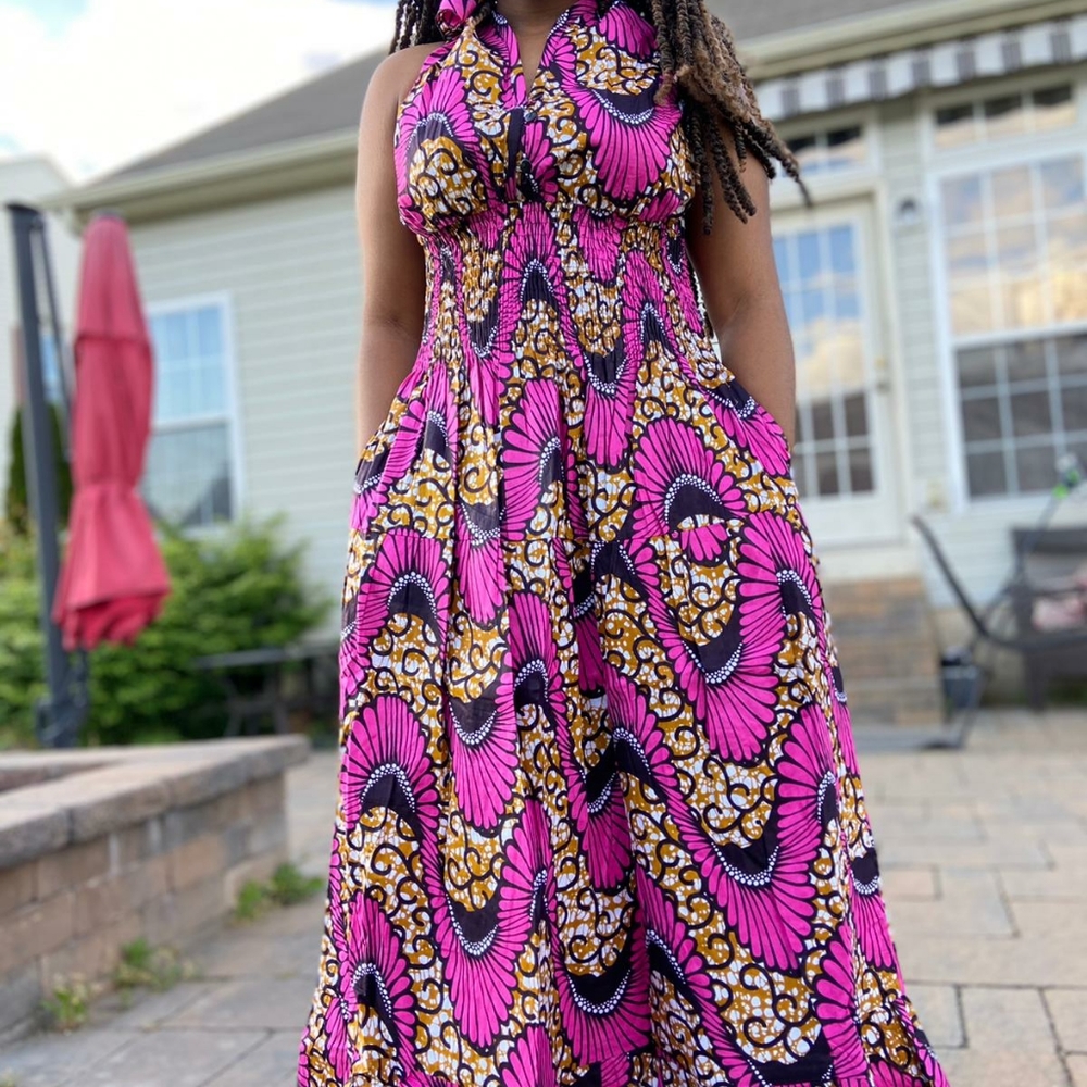 Sleevless  Maxi Dress Sinched Waist